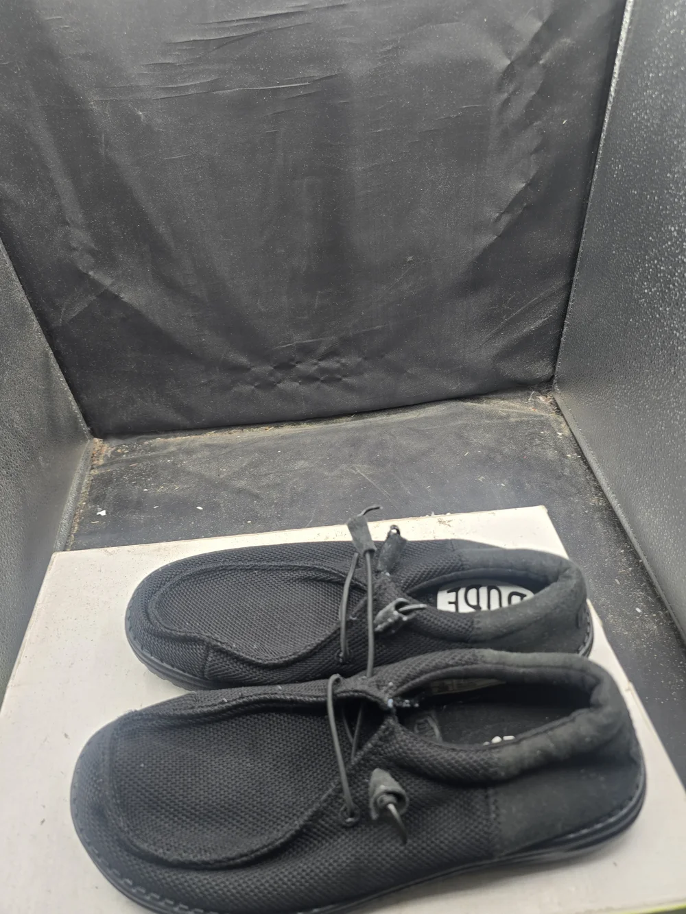 Hey Dude Men's Black Mesh Slip-On Loafers